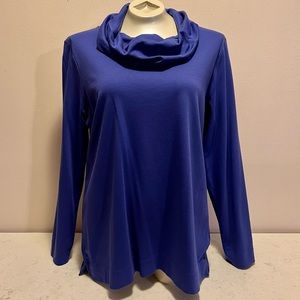 LL Bean long sleeve, cowl neck Shirt L Misses 100% Supima Cotton purple